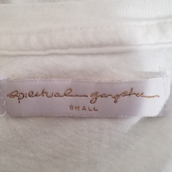 Spiritual Gangster Womens Small White Gold Foil Sleeveless Yoga Tank Top - Picture 6 of 7